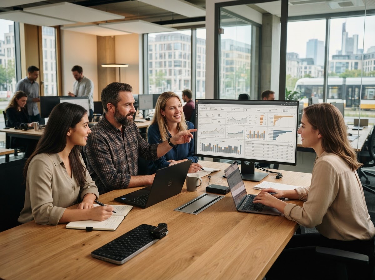 Creative 24 Team bei der Arbeit an Datenmodellen und Analyseprozessen